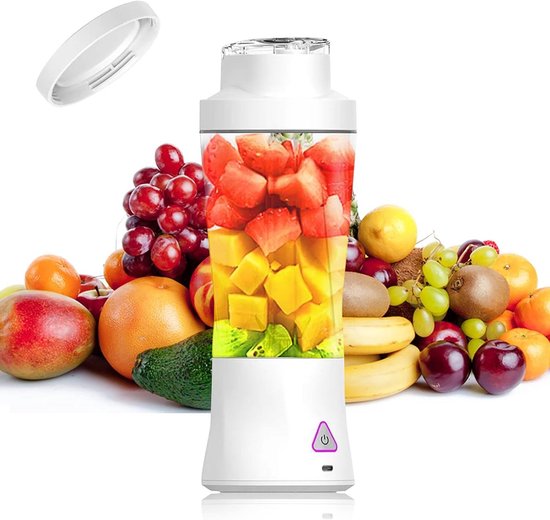 Draagbare Blender - Smoothie Maker - Onderweg Mixen - Krachtige 6 messen - 700 ml - Wit