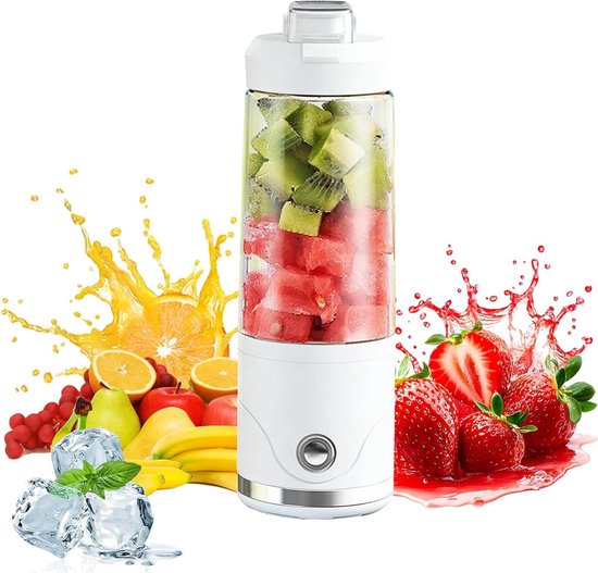 Draagbare Blender - Smoothie Maker - Verse Drankjes Maken - Krachtige 20000 RPM Motor - 650 ml Capaciteit - Wit