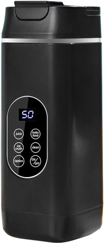 Draagbare Blender - Smoothie Maker - Verse Drankjes Maken - USB Type-C Opladen - 23cm Hoog - Zwart