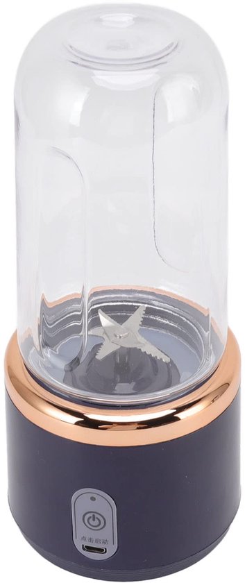 Draagbare blender van 300 ml met fles, USB-oplaadbare sapcentrifugebeker, mini-blendermixer voor fruitshakes en smoothies, persoonlijke blender, handblender, draagbare sapcentrifuge van Merkloos