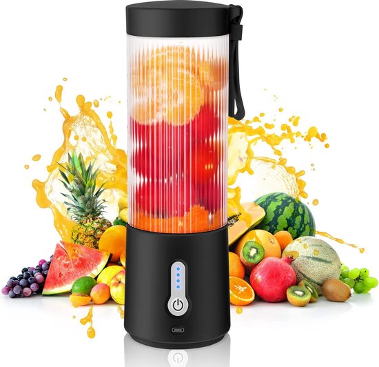 Draagbare Blender voor Shakes, Smoothies en Babyvoedingmixer - Compact en USB-Oplaadbaar - Krachtige Motor - Roestvrijstalen Messen - Ideaal voor Gezonde Drankjes en Onderweg Gebruik van Merkloos