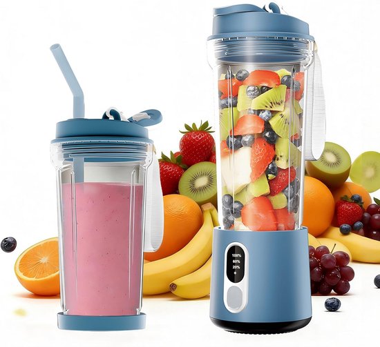 Draagbare Blender voor Smoothies en Shakes - Elektrische Persoonlijke Juicer 500ml 300W
