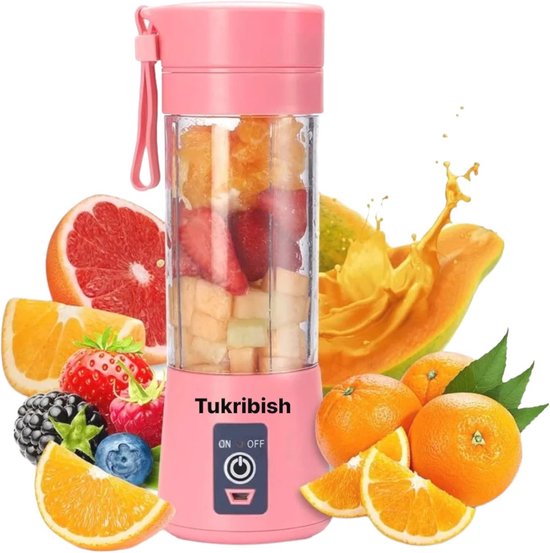 Draagbare Blender voor Smoothies en Shakes – Mini Reizen Blender 13 oz, Draadloos en Lichtgewicht van Merkloos