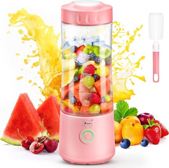 Draagbare Blender voor Verse Smoothies en Shakes - Krachtige Personal Smoothie Maker - Compact en Draagbaar Design - Makkelijk te Reinigen - Veilig in Gebruik - Ideaal voor Thuis en Onderweg van Merkloos