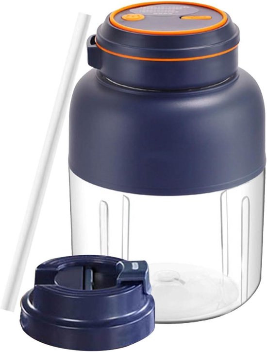 Draagbare Blenderbeker - Mixbeker Shaker - Drankjes Maken - Verstelbare Snelheden - 1300ml - Blauw