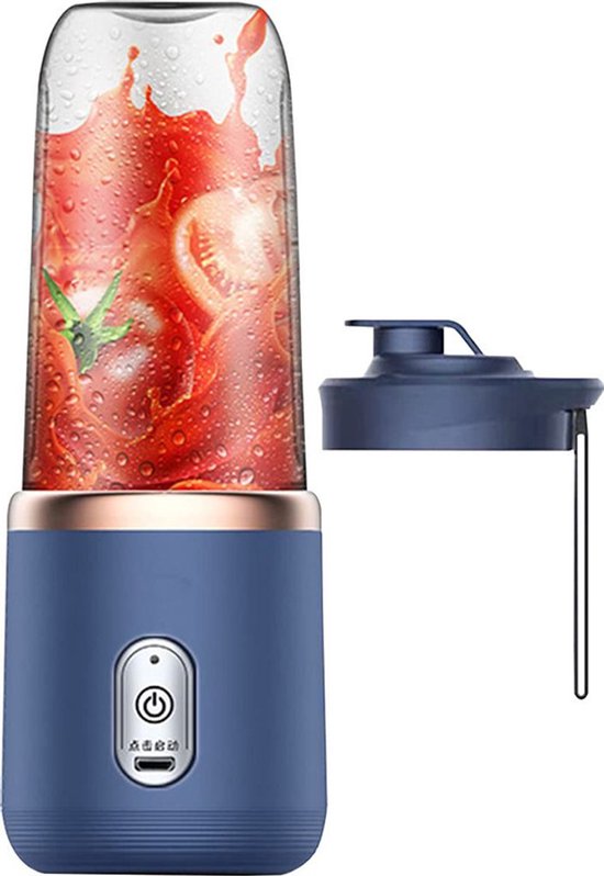 Draagbare blender/staande blender/shakemaker, 400 ml elektrische blender, USB oplaadbaar - blauw van Merkloos