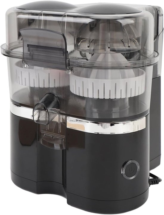 Draagbare elektrische citruspers met dubbele beker, 100W, eenvoudig schoon te maken, stille juicer voor citroen, sinaasappel en grapefruit