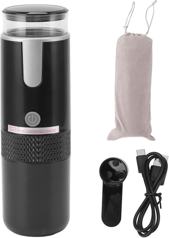 Draagbare Elektrische Espressomaker voor Koffie, Mini Koffiemaker voor Auto en Kamperen, Handmatig Bediening voor K Cup Capsules en Gemalen Koffie
