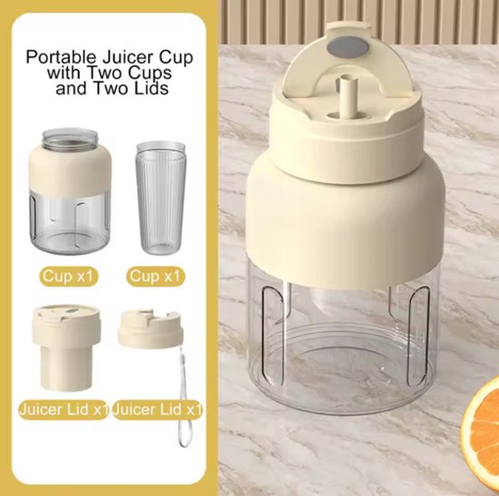 Draagbare elektrische fruitblenderbeker, grote capaciteit, maakt snel sap, ook geschikt voor het maken van smoothies. van Merkloos