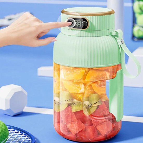 Draagbare elektrische fruitpers, blender, sapcentrifuge, shaker, smoothiemaker - groen van Fribly