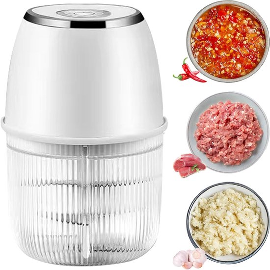 Draagbare Elektrische Mini Hakker 350 ml voor Uien, Fruit, Noten, Vlees en Knoflook met USB Aansluiting