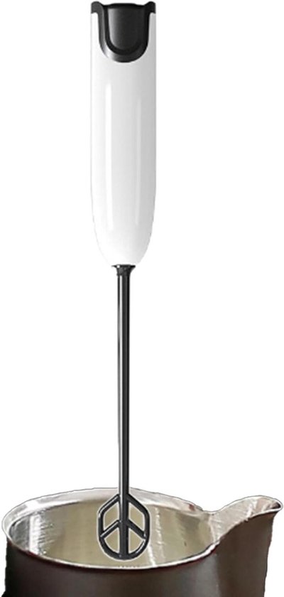Draagbare Elektrische Mixer - Handmixer Batterijen - Keuken Gereedschap - Roestvrijstalen Kloppers - 6x16x6 cm - Wit van Merkloos
