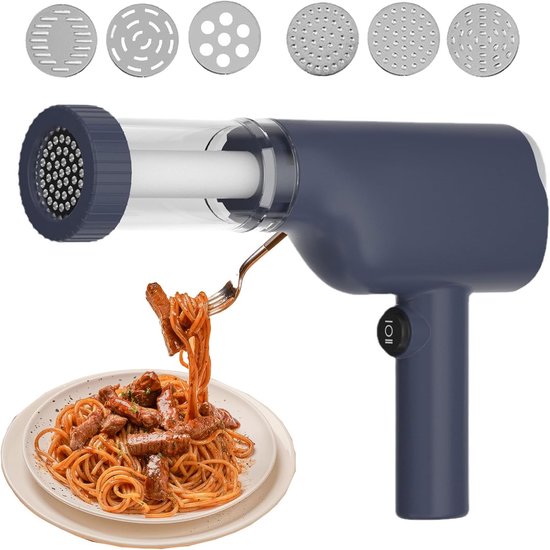 Draagbare Elektrische Pastamachine met Oplaadfunctie en 6 Persvormen van MartoChef