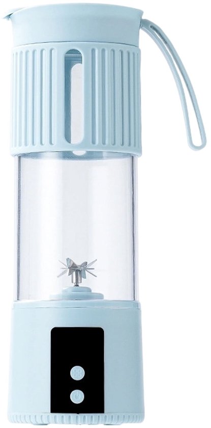 Draagbare elektrische sapcentrifuge, kleine blender, geschikt voor gebruik in de keuken, thuis en op reis (lichtblauw) van Merkloos