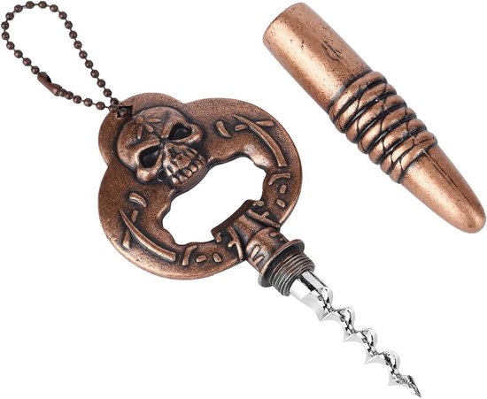 Draagbare Flessenopener met Sleutelhanger en Skulldesign - Kwalitatieve Kurkentrekker van Zinklegering voor Thuisgebruik en Feestjes