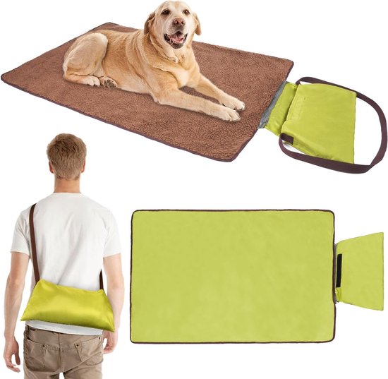 Draagbare huisdierdeken 100x70cm, opvouwbaar en waterdicht, omkeerbare vloer mat voor honden en katten, ideaal voor binnen, buiten, kamperen en reizen.