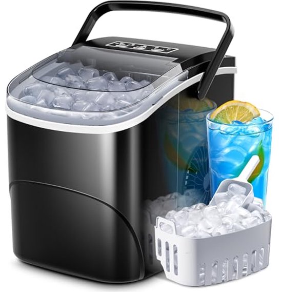 Draagbare IJsblokjesmachine - 11,8 kg per 24 uur, 9 blokjes in 6 minuten van Merkloos