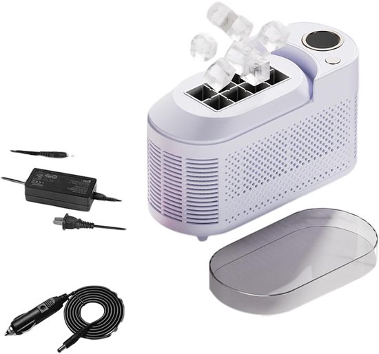 Draagbare IJsblokjesmachine - Mini IJsmaker - Snel IJs Maken - Holle IJsvorm - 21.6 x 12.8 x 9.3 cm - Zwart van Merkloos