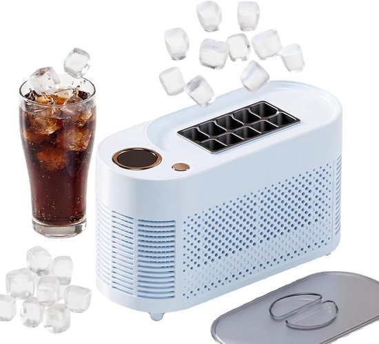 Draagbare Ijsmachine - Mini Ijsmaker - Drankjes Koelen - Snel IJsblokjes - 10 Blokjes/10 Min - Paars