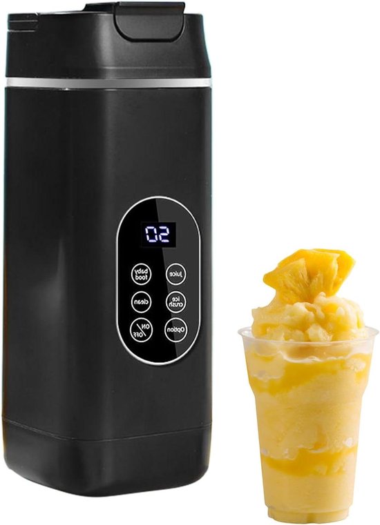 Draagbare Juicer Mixer - Sapbeker Reizen - Gezonde Drankjes Maken - Eenvoudig IJs Verpletteren - 23.2 cm - Zwart