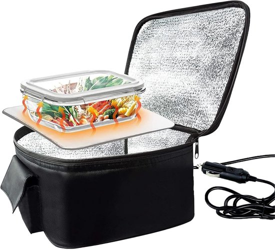Draagbare lunchwarmer, voedselverwarmer voor de auto, draagbaar met 12 V-verwarming, snel opwarmen, lekvrije voedselverwarmer,