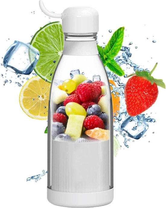 Draagbare Mini Blender 300 ml - Persoonlijke USB Oplaadbare Mini Shakerfles - Milkshake Sap Smoothie - Roestvrijstalen 304 mes - Food Grade PP - (USB Kabel Meegeleverd) van $