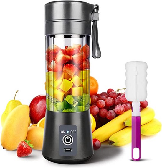 Draagbare Mini Blender - USB Oplaadbaar - Draadloos - Mini Smoothie Maker - 380 ML - Fruit - Mixer van Merkloos