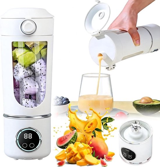 Draagbare mini-blender voor smoothies en shakes, 700 ml, USB-oplaadbare mixer voor thuis en onderweg, ideaal voor sport en outdoor activiteiten