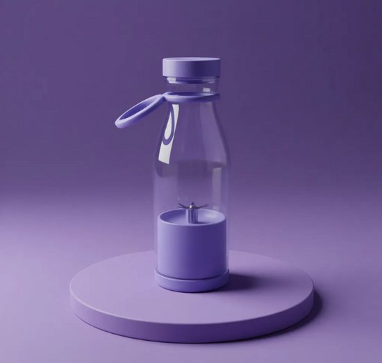 Draagbare mini-blenderbeker, 380 ml elektrische blenderbeker voor vers sap, met USB-oplaadbare mini-blender, geschikt voor het maken van smoothies, sappen en ijs, perfect voor op reis en tijdens het sporten - paars. van Merkloos