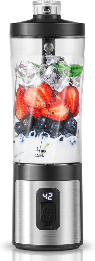 Draagbare Mini Mixer Rood - Ideaal voor Milkshakes, Smoothies en Eiwitshakes van Merkloos