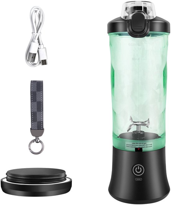 Draagbare Miniblender Zyren - USB Oplaadbare Smoothiemixer - 600 ml - Reisblender met Grote Capaciteit - Blend IJs en Smoothies van Merkloos
