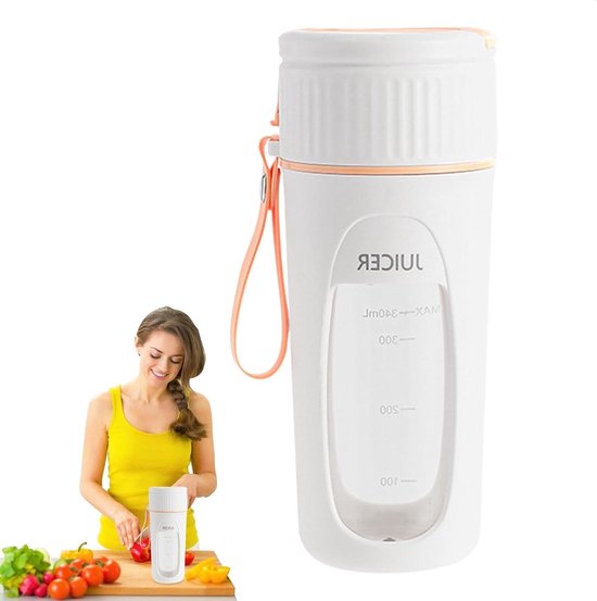 Draagbare Mixer Mok - Shake Blender - Snelle Smoothies - Dubbele Motor - 340 ml - Oranje