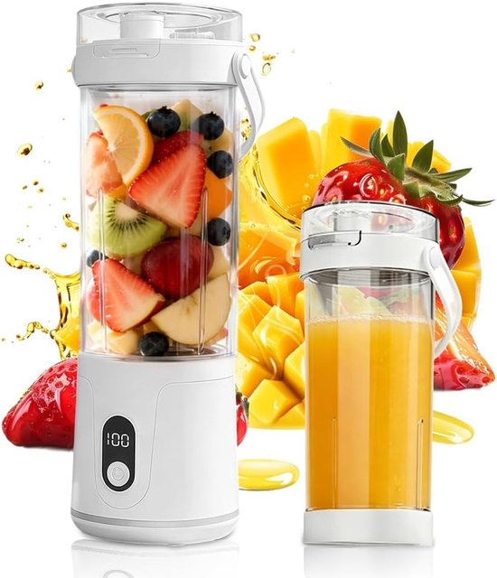 Draagbare Mixer - Roestvrij Staal - 600 ml Capaciteit - USB-C Oplaadbaar - Voor Shakes en Smoothies