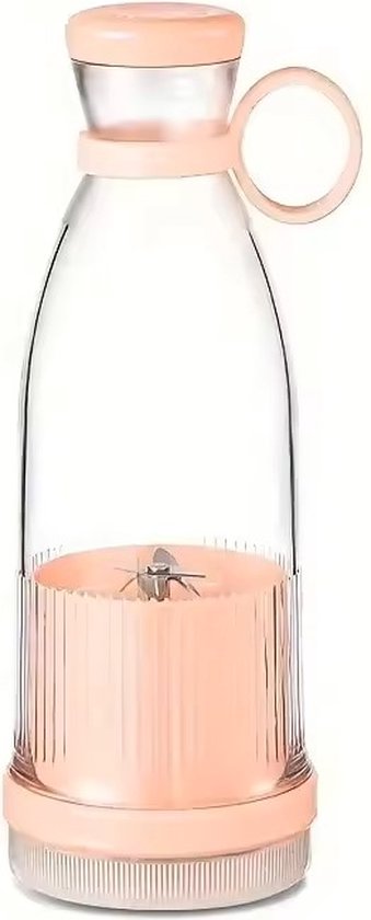 Draagbare On-the go Blender - Multifunctionele Blender voor Shakes, Smoothies, Fruit en Groentesappen - Usb Oplaadbare Krachtige Blender - Inhoud: 450ml - Kleur: Roze - van Moovii