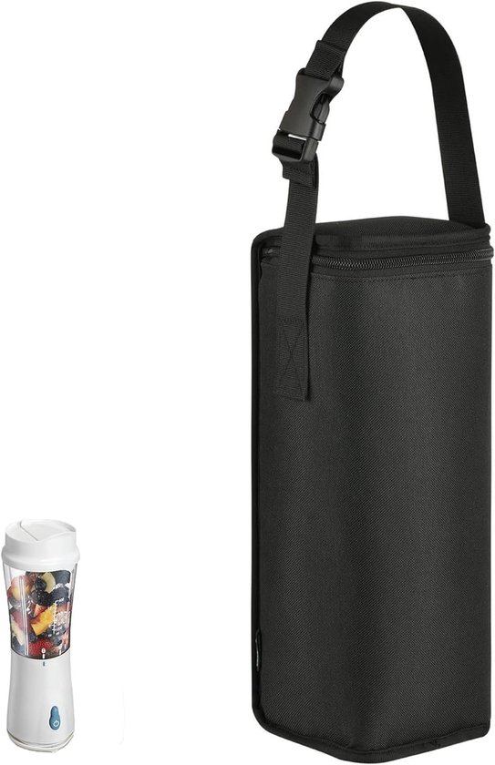 Draagbare Opbergzak voor Mixer, Mini Mixer Tas met Polsband, Verstelbare Draagtas, Zwart, 9x30x12cm, Ideaal voor Thuis en Reizen