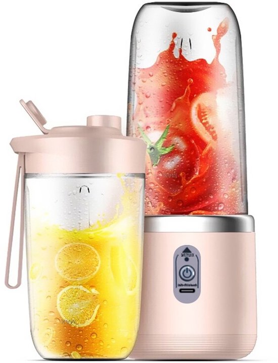 Draagbare Oplaadbare Juicer Beker met 6 Messen - Enkele Deksel