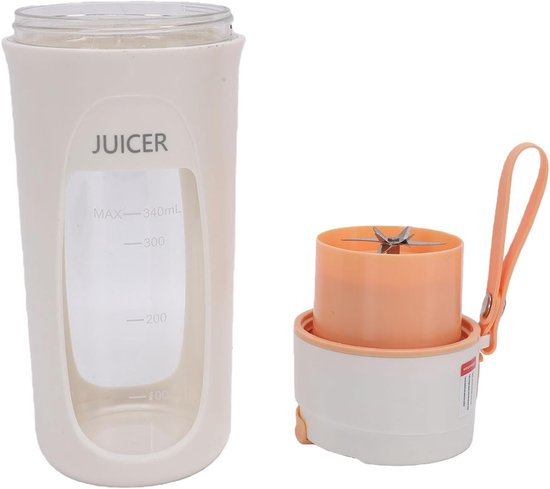 Draagbare oplaadbare sapbeker - Multifunctionele draagbare sapcentrifuge - Mini blender voor thuisgebruik - USB oplaadbare fruit- en groentesapbeker - Gemakkelijk te gebruiken - Geschikt voor thuis, kamperen en andere gelegenheden - Oranje