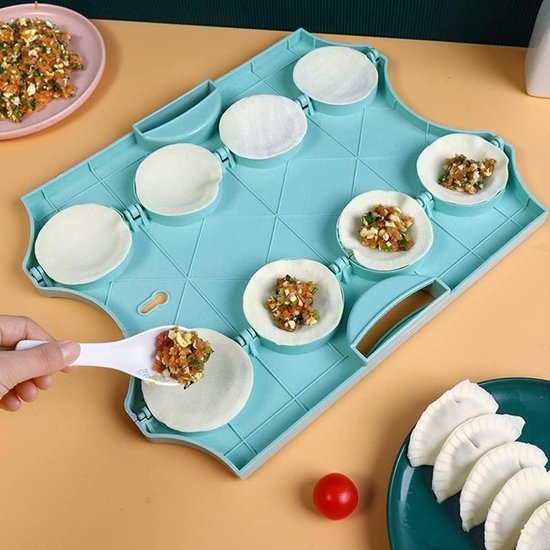 Draagbare Ravioli Dumpling Maker Tray - 8 Roosters Schimmel Set voor Dumplings Taart van Merkloos