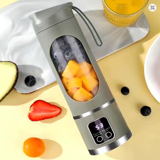 Draagbare Sapcentrifuge 450ml – Elektrische Mini Blender – Oplaadbaar via USB – Voor Smoothies & Shakes van Merkloos