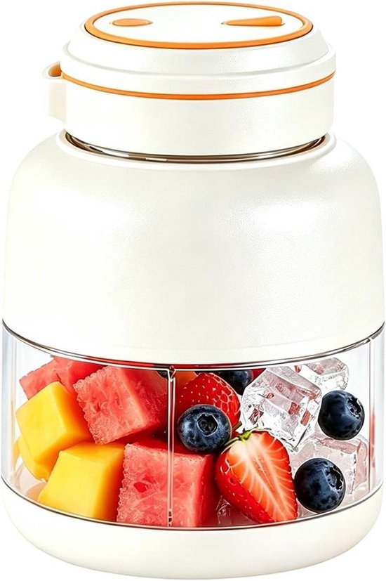 Draagbare Sapcentrifuge Blender - Persoonlijke Mini Blender - Gezonde Dranken Maken - USB Oplaadbaar Lekvrij - 800 milliliter - Wit