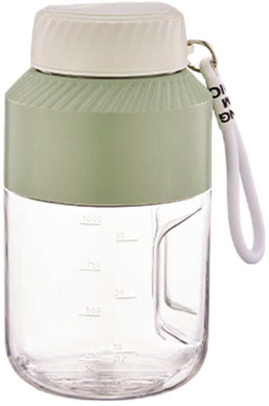 Draagbare sapcentrifuge en blender, grote inhoud van 1000 ml, 10 roestvrijstalen messen, oplaadbaar via USB, voor smoothies, milkshakes en voedselverwerking, milieuvriendelijk. van Merkloos