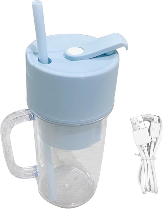 Draagbare Sapcentrifuge - Mini Blender - Gezonde Smoothies - Oplaadbaar 800 mAh - 400 ml Inhoud - Zwart van Merkloos