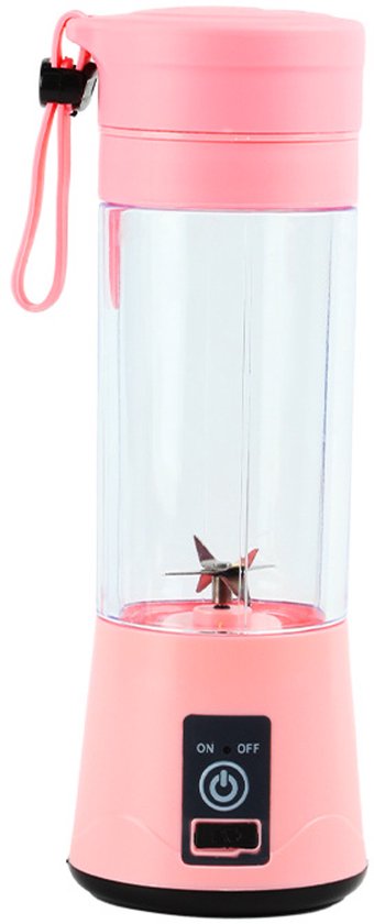 Draagbare sapcentrifuge, smoothieblender, USB-oplaadbare sapcentrifuge, 380 ml - Roze van Merkloos