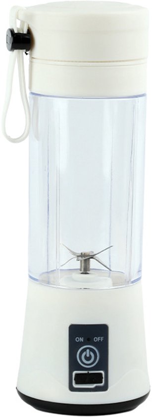Draagbare sapcentrifuge, smoothieblender, USB-oplaadbare sapcentrifuge, 380 ml - wit van Rovivaa