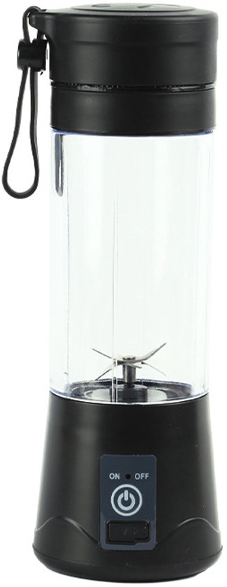 Draagbare sapcentrifuge, smoothieblender, USB-oplaadbare sapcentrifuge, 380 ml - zwart van Aigostar