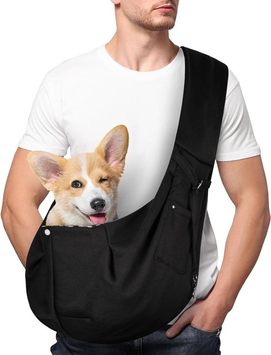 Draagbare Schoudertas voor Puppies en Kleine Honden - Handenvrij, Comfortabel en Ideaal voor Wandelen, Reizen en Winkelen