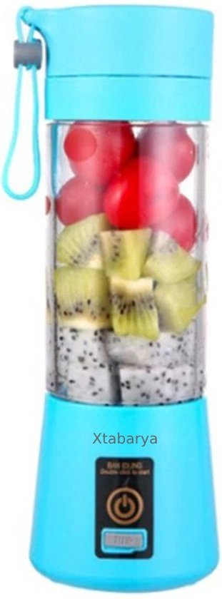 Draagbare slowjuicer Elektrische Juicer blender smoothie Usb Mini Fruit Mixer blender to go Voedsel Milkshake Multifunctionele Sap Maker Machine Oplaadbare, Blauw van Merkloos