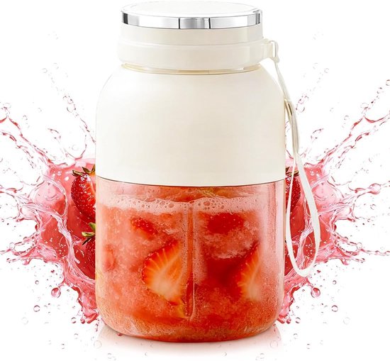 Draagbare Smoothie Maker 1300ml - Oplaadbare USB-C Mini Mixer voor Vers Sap, Shakes en Gezonde Dranken voor Thuis, Kantoor, Gym en Kamperen