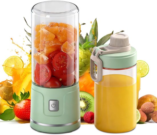 Draagbare smoothiemaker 450 ml - mini-blender met 38 messen - oplaadbaar voor shakes - ideaal voor sport en reizen - ShopVlot