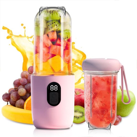 Draagbare Smoothiemaker 500ml - 20.800 tpm Krachtige Mixer voor Onderweg - USB-C Oplaadbaar - Lichte En Eenvoudig Schoon te Maken - Ideale Reismixer voor Sap en Smoothies van Merkloos